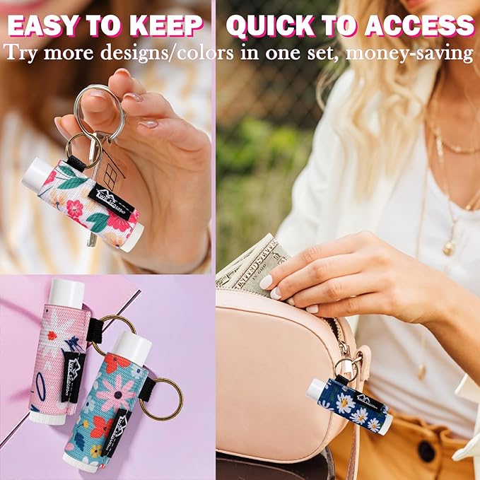 WK IEASON Lip Balm Holder Keychain Bulk Chapstick Holder Key chain-BrightBean Baby