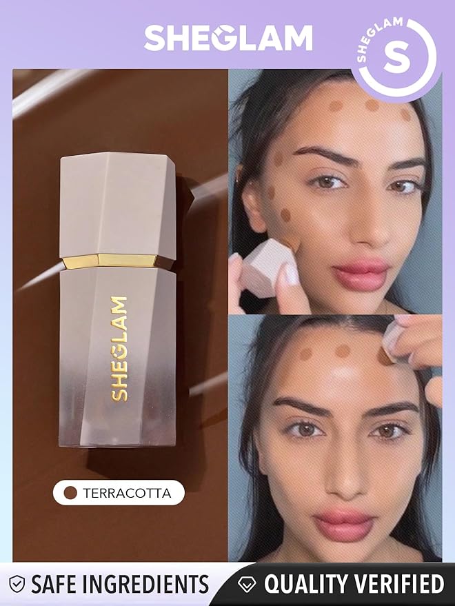 SHEGLAM Sun Sculpt Cool Toned Liquid Contour Stick Long Lasting Cream Bronzer Makeup - Terracotta-BrightBean Baby