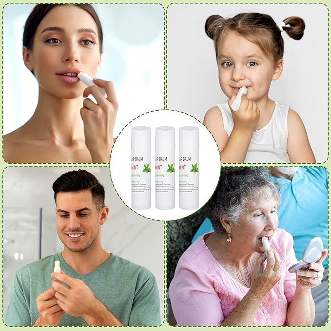 Demissle 150 Pcs Unlabeled Lip Balm Bulk Chapped Stick Blank Mini Lip Balm Gifts Moisturizing Lip Balms Favors for Women Homeless Wedding Bridal Shower Favors Baby Shower Guests Favors(Mint)-BrightBean Baby