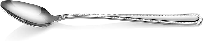 New Star Foodservice Stainless Steel Iced Tea Spoons - 7.2 Inch Bead Pattern Set of 12