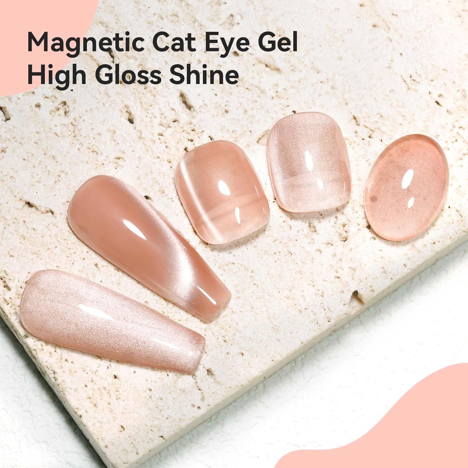 Cat Eye Gel Nail Polish, Moonlight Cateye Gel Polish 12ML Magnetic Nail Polish Holographic Glitter Mirror Glass Ceramics Smoothie UV Gels for Nail Art Manicure DIY at Home 1PC-BrightBean Baby