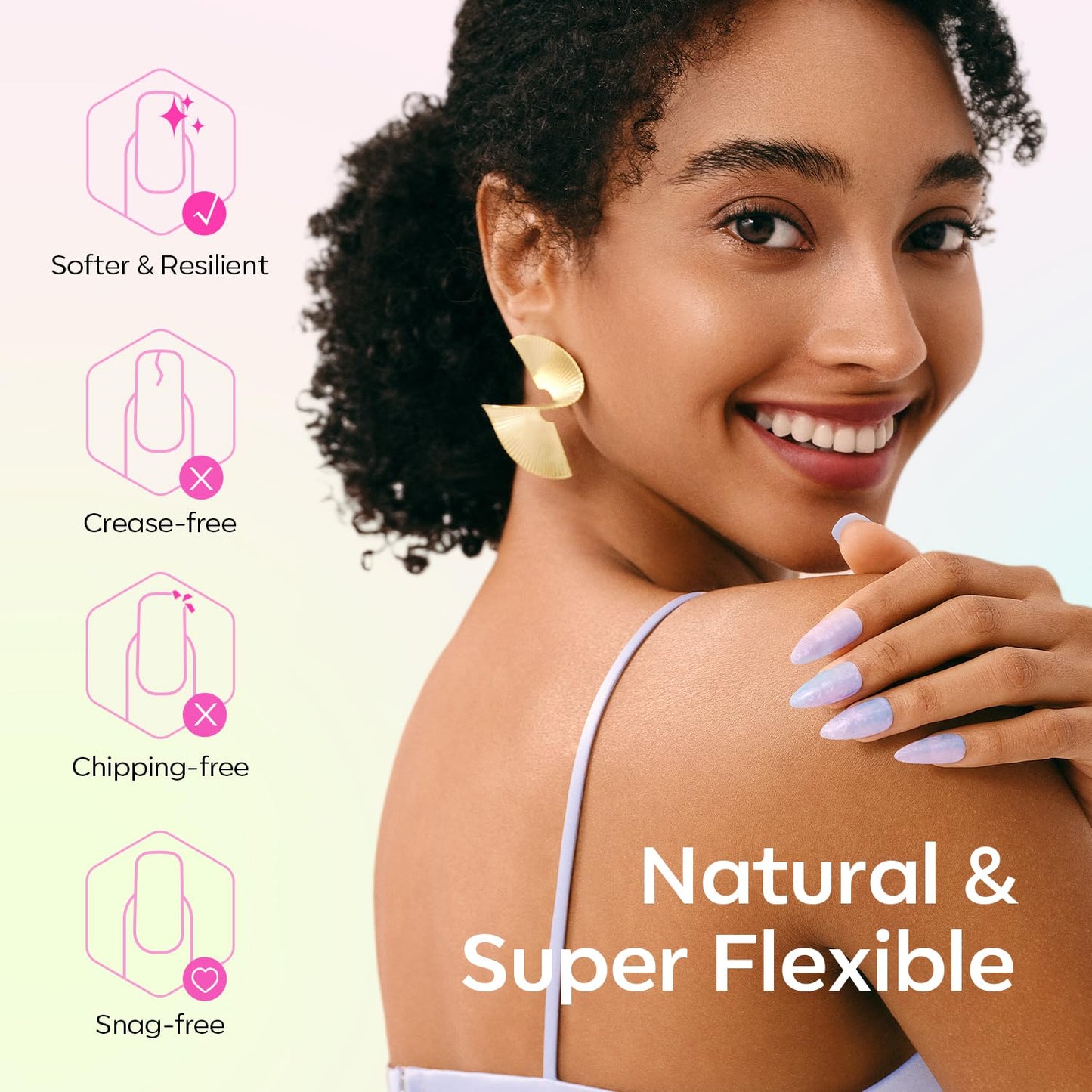 Modelones Pointed Almond Fake Nail Tips - 510Pcs Medium Gel Tips Pre-shaped Half Matte Full Cover Clear Acrylic Gel Kit False Press on Nails for Extension DIY Salon 15Sizes-BrightBean Baby