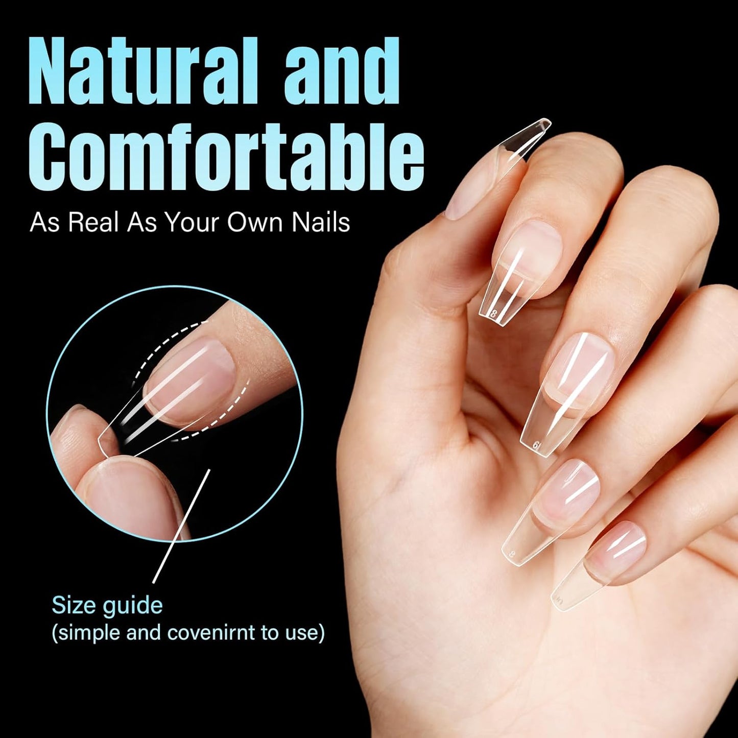 TOMICCA Medium Coffin Nail Tips, 240Pcs Half Matte Soft Acrylic Nail Tips, 12 Sizes Acrylic False Nail Tips, Nail Extension Tips for Beginner and Professional Home Diy-BrightBean Baby