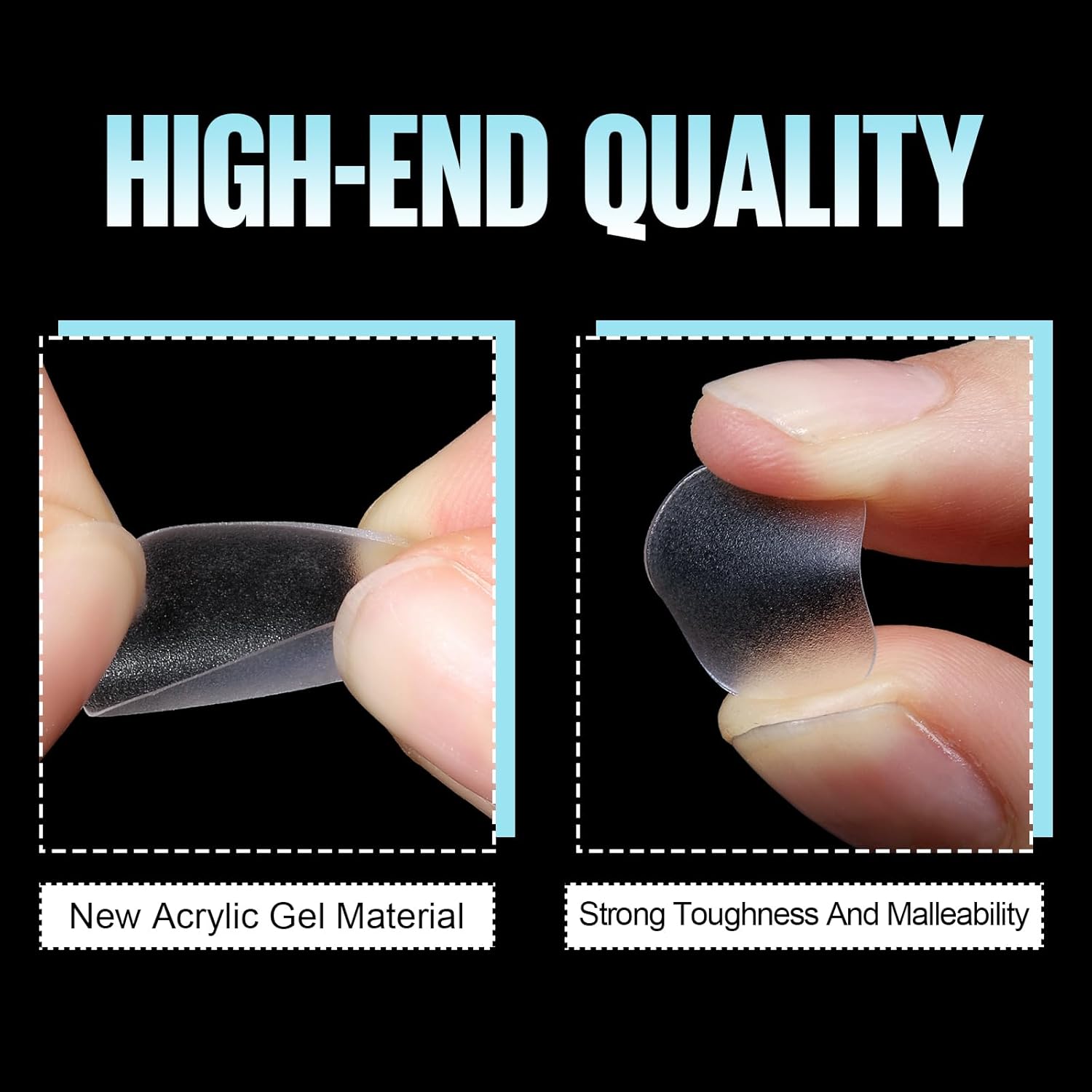 TOMICCA Extra Short Round Nail Tips, Double Sided Matte Gel Full Cover Nail Tips No Filed, Acrylic Fake False Nail Tips for DIY Press On Nails 360PCS 15 Sizes-BrightBean Baby