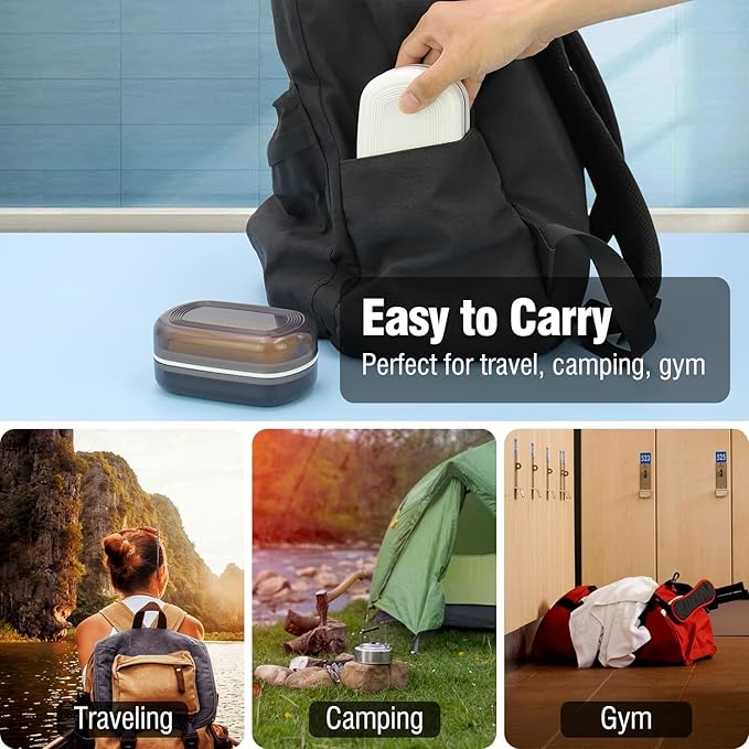 Travel Soap Container, Leakproof Soap Box, Travel Soap Holder with Removable Draining Layer, Portable Soap Case for Traveling, Camping, Gym (White, 1 Pack)-BrightBean Baby