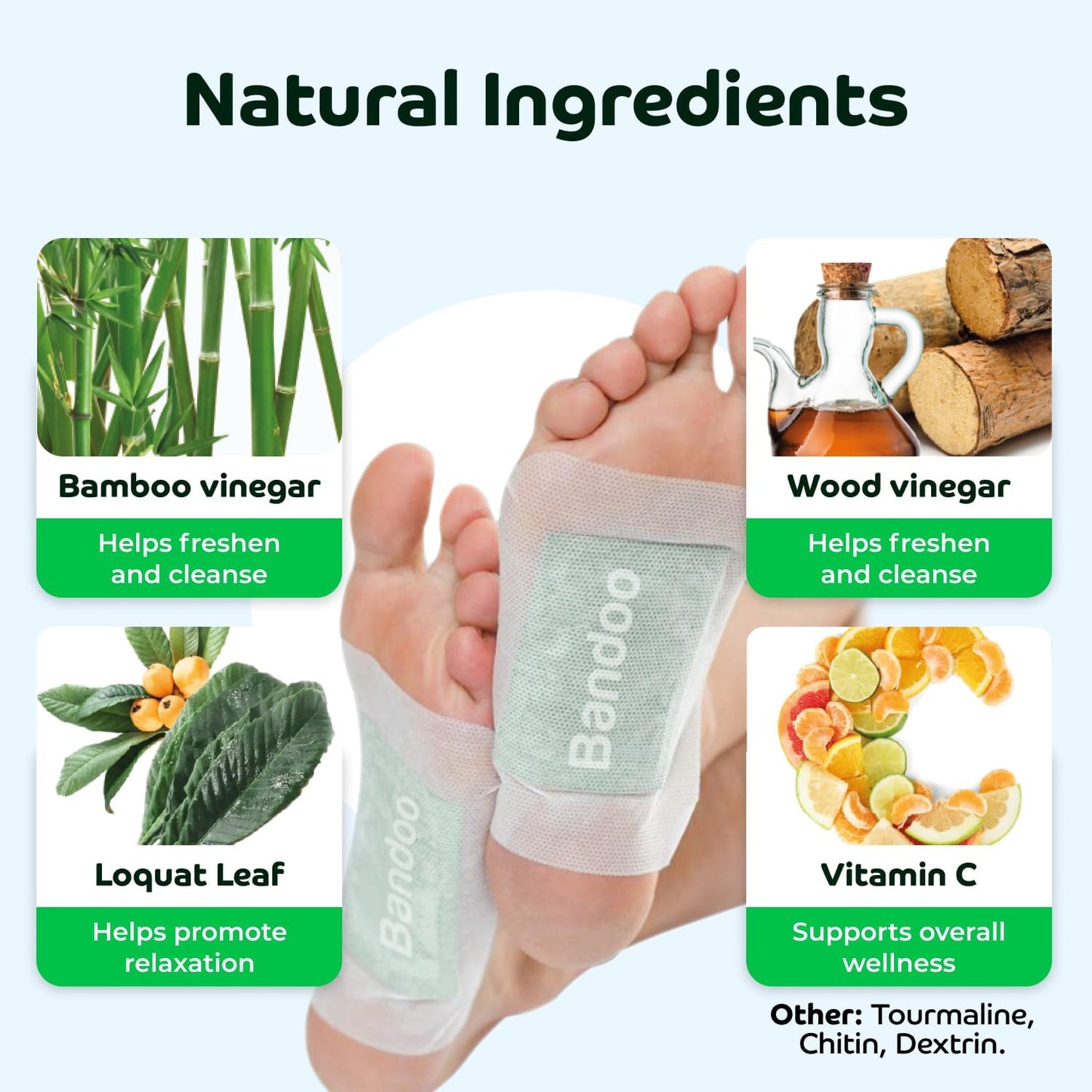 Bandoo Foot Pads | Original | Rana Pads | Premium Natural Bamboo Vinegar Foot Care Pads | Japanese Foot Pads | 30 Pads-BrightBean Baby