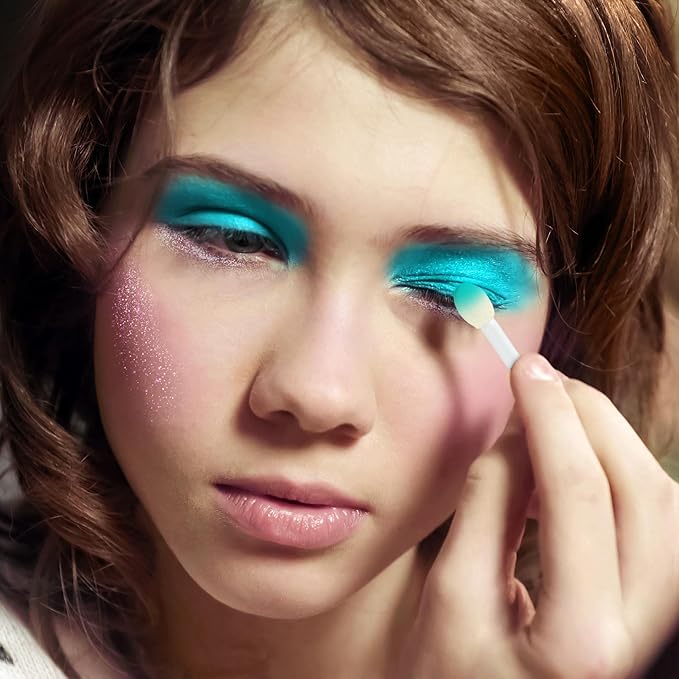 Expressions Cool Glisten & Glitter Makeup Palette 10 Color Eyeshadow Palette & Blush Makeup Novelty Beauty Set, Fold Out Compact with Mirror, Cute Makeup Kit Gifts - Washable, Non-Toxic-BrightBean Baby