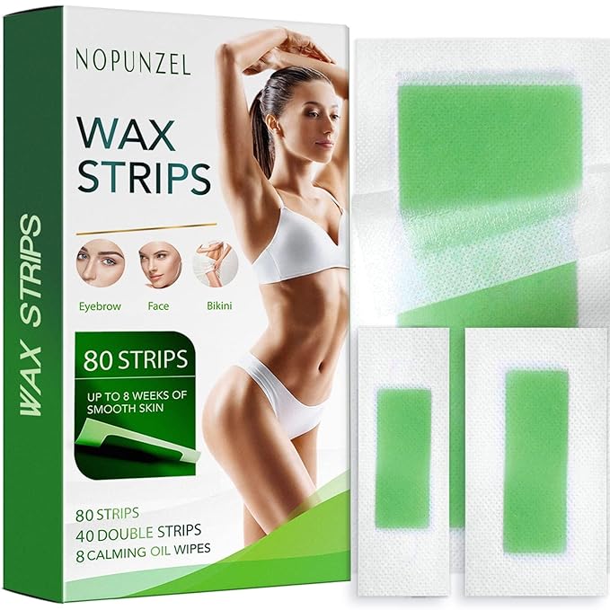 Wax Strips for Hair Removal: 80 Waxing Strips - Hair Removal Wax - Brazilian Wax Kit for Women - At Home Waxing Kit for Women - Body Legs Arms Chest Back Bikini - Bikini Hair Removal - 3 Sizes-BrightBean Baby