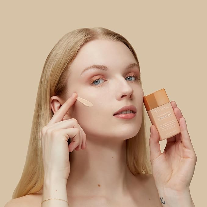 Sigma Beauty Skin Perfector – Hydrating Skin Tint Foundation for Lightweight, Buildable Coverage, With Hyaluronic Acid, Niacinamide Serum, and More (1 Fair Ivory Tint, 1.12oz)-BrightBean Baby