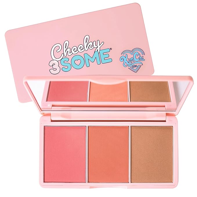 KimChi Chic Beauty Cheeky 3Some Blush Trio, Blush Makeup Palette with 3 Colors, Use Individually or Blend All Shades for Custom Look, 03 Bonita Señorita, 0.47 oz-BrightBean Baby