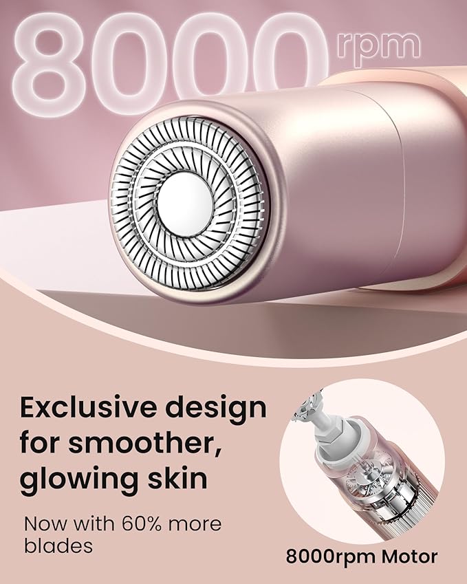 Rechargeable Facial Hair Remover for Women: Painless Mini Face Razors Shaver with 2 Replacement Heads,Electric Facial Hair Removal Device for Upper Lip, Chin & Face for Home & Travel-BrightBean Baby