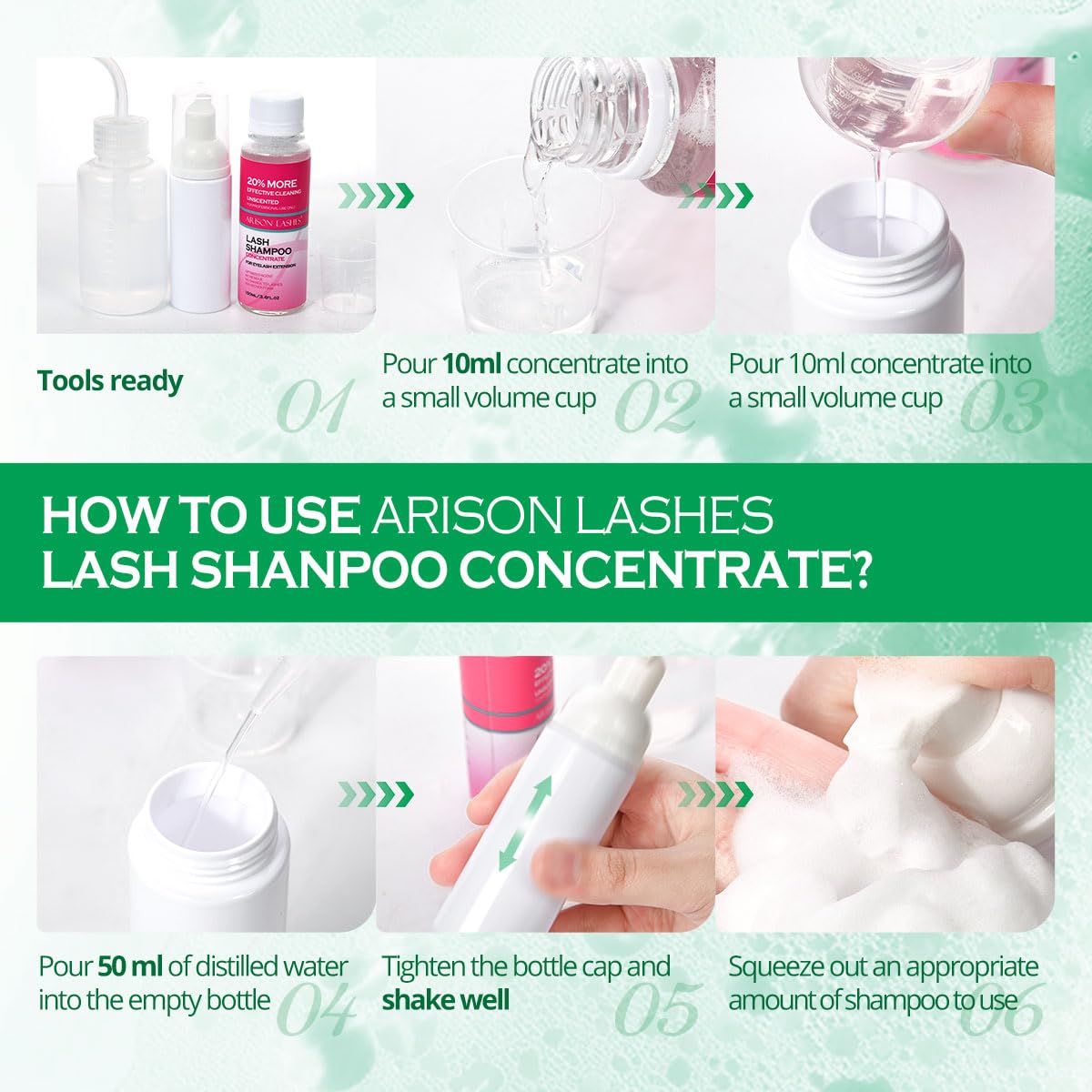 ARISON LASHES Lash Shampoo Concentrate for Lash Extensions 100ML Eyelash Cleanser Concentrate Oil-Free Eyelash Extension Shampoo with Salon Home Care(Aloe Vera)-BrightBean Baby