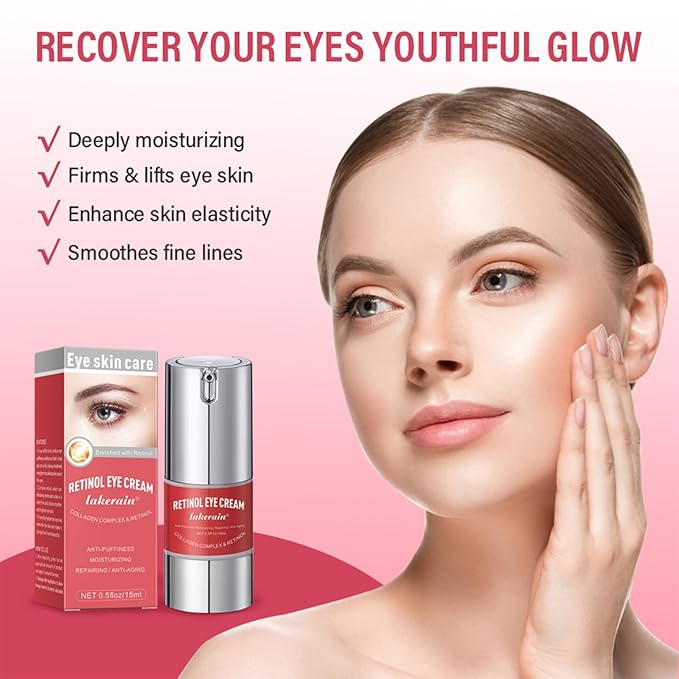 Retinol Eye Cream For Dark Circles And Puffiness, Repair Under Eye Retinol Cream with Hyaluronic Acid and Collagen, Smooth Fine Lines, Wrinkles, Bags & Dark Spots, Tightens Eye Skin Care(Retinol)-BrightBean Baby
