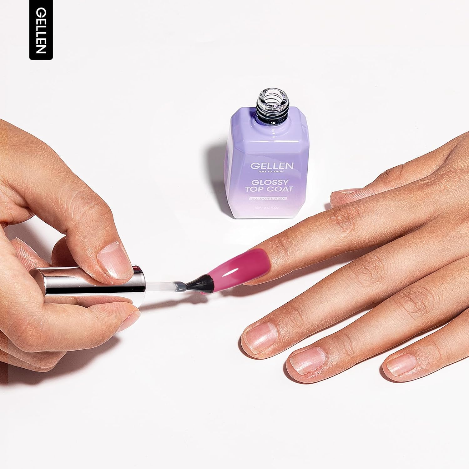 GELLEN Gel Top Coat Nail Polish- 18ml No Wipe Top Coat Gel Polish, High Gloss Shiny Long Lasting, Soak Off Nail Lamp for Home DIY and Nail Salon-BrightBean Baby