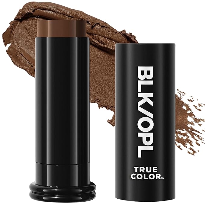 BLK/OPL Skin Perfecting Foundation Stick, SPF 15 Buildable & Blendable Face Foundation Makeup with Matte Finish - Full Coverage, Color Correcting & Sculpting - Hypoallergenic (Ebony Brown)-BrightBean Baby