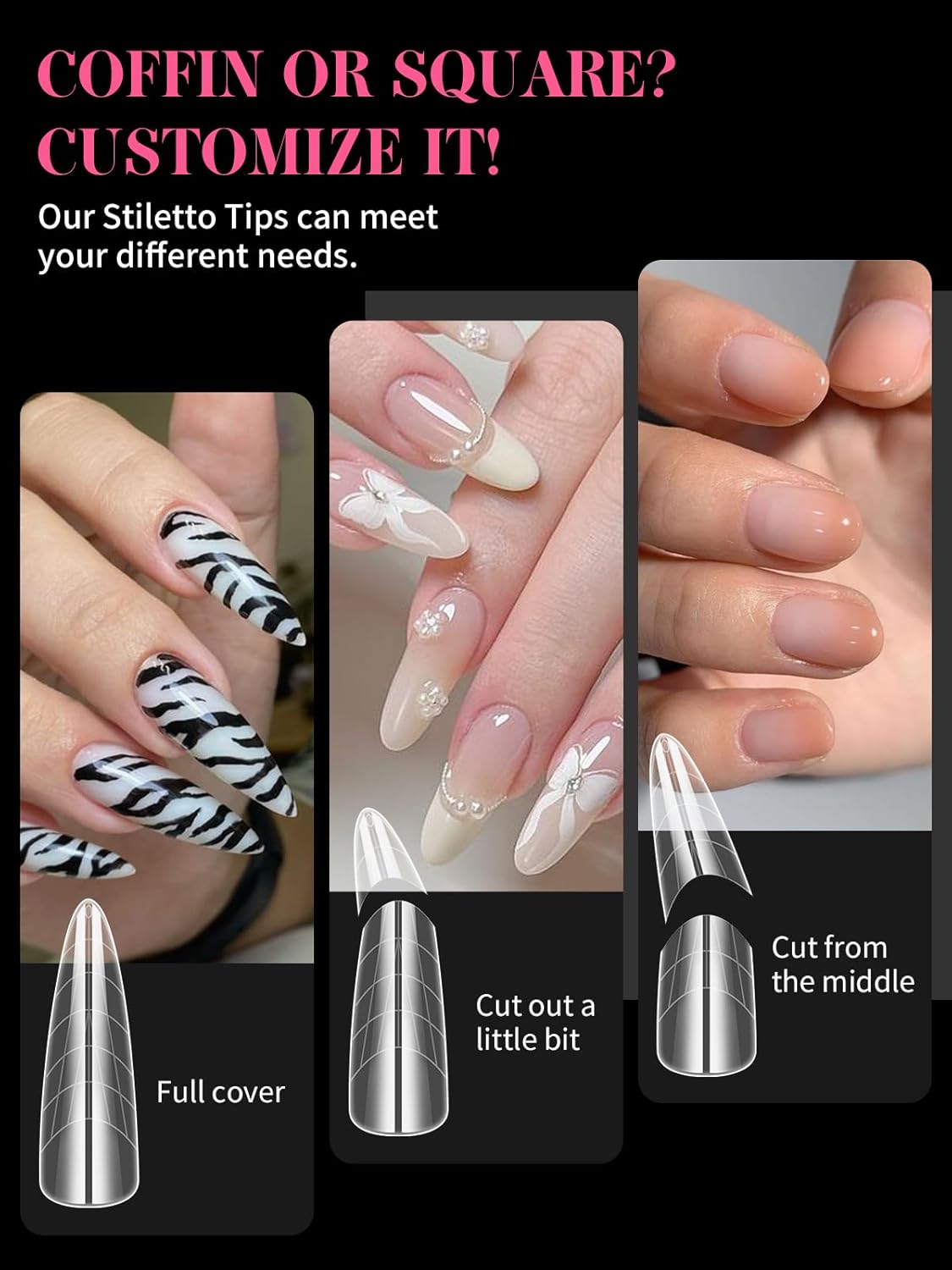 EBANKU Dual Nail Forms for Poly Extension Gel, 288 PCS Nail Forms Reusable Acrylic Nail Molds Sets, 12 Sizes Nail Extension Forms for Builder Gel Manicure Nail Art Design Salon DIY-BrightBean Baby