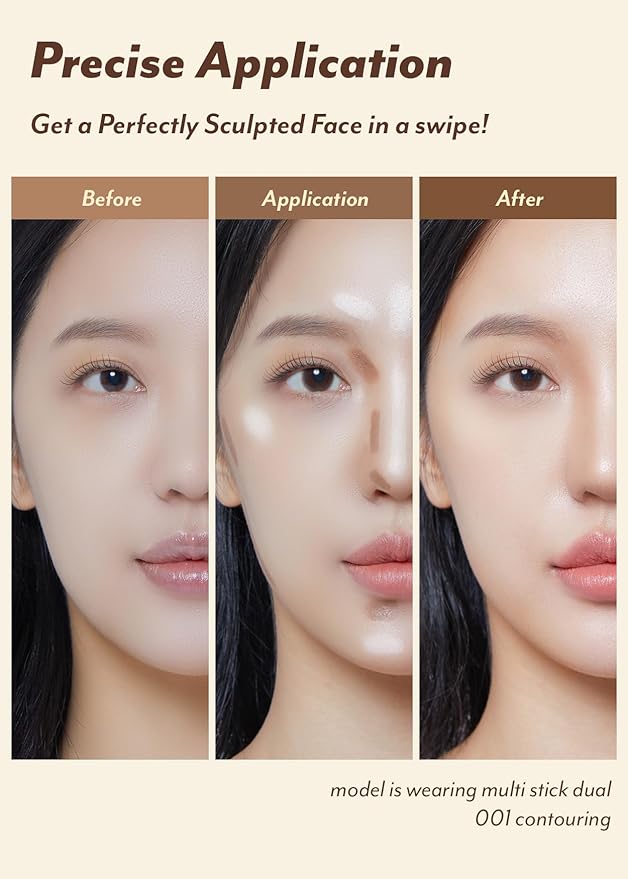 I'M MEME I'm Multi Stick Dual | Two Shade Shading and Highlighting Matte Finish | Suitable for Beginners Portable Size | 001 Contouring-BrightBean Baby