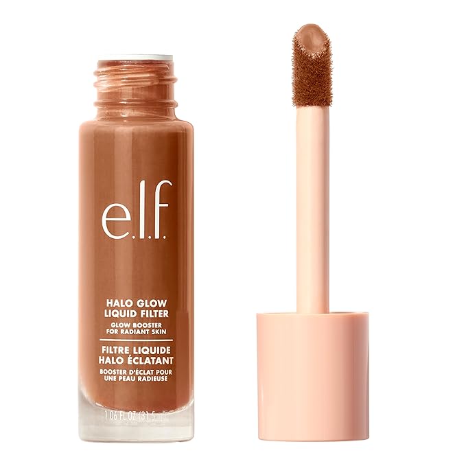 e.l.f. Halo Glow Liquid Filter, Complexion Booster For A Glowing, Soft-Focus Look, Infused With Hyaluronic Acid, Vegan & Cruelty-Free, 6 Tan/Deep-BrightBean Baby