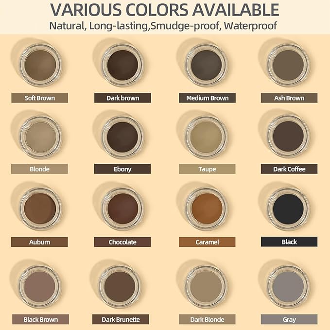 Eyebrow Pomade - Waterproof Brow Pomade for Long-lasting Results,Smudge Proof and Sweat Resistant Formula,Natural Eyebrow Makeup for All Skin Types and Tones - Ash Brown-BrightBean Baby