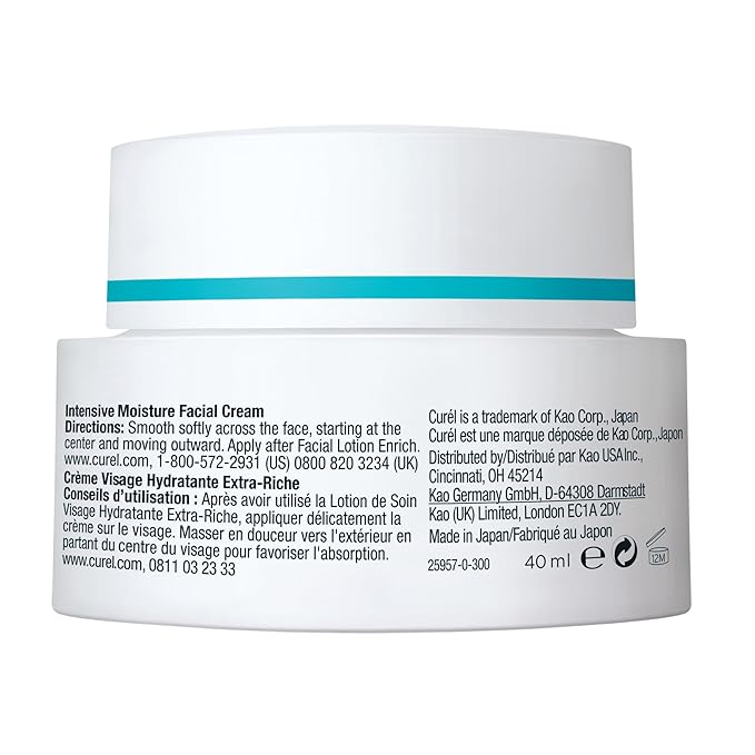 Curel Japanese Skin Care Intensive Face Moisturizer Cream, Hydrating Face Lotion for Dry to Very Dry Sensitive Skin, Anti-Aging, Fragrance-Free, Anti-Wrinkle Japanese Skin Care, 1.4 Oz-BrightBean Baby