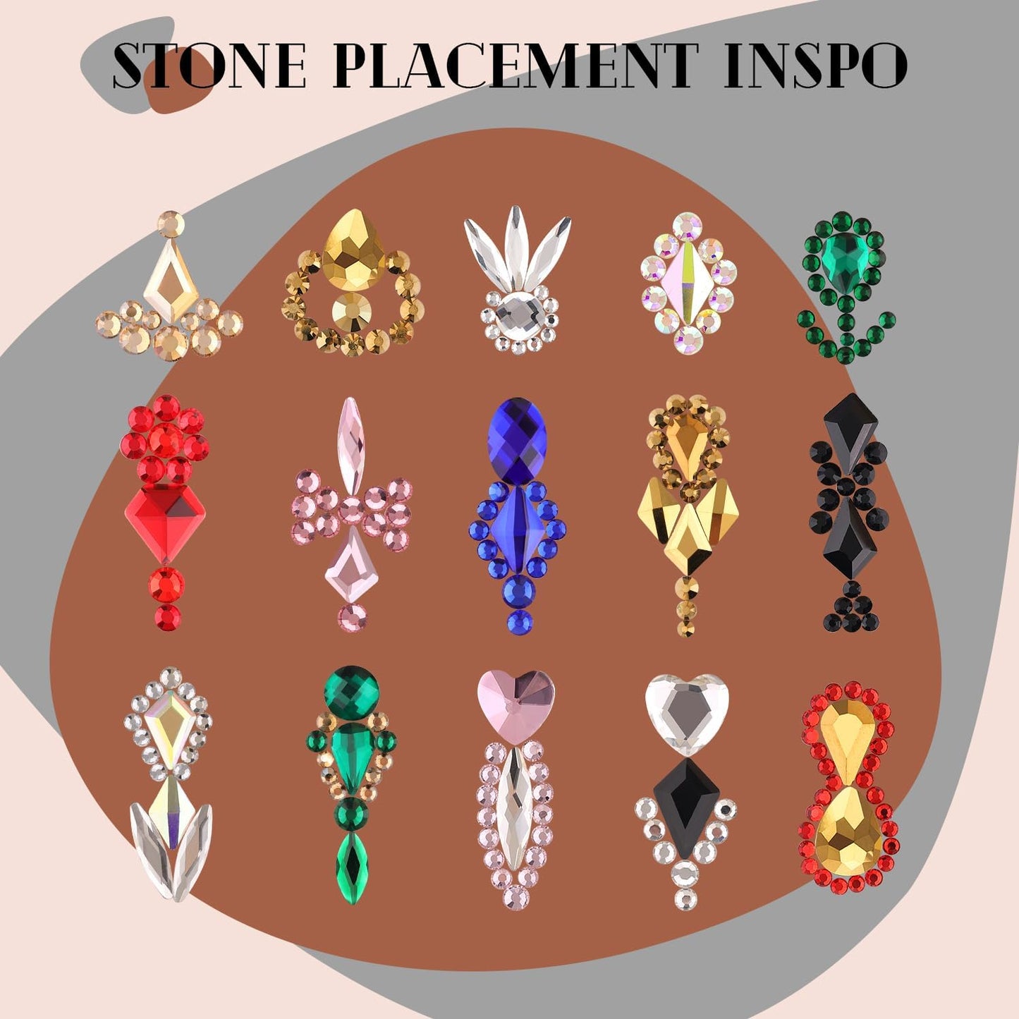 2680Pcs Emerald Green Glass Nail Rhinestones 120Pcs Multi Shapes Flatback Nail Gems + 2560Pcs 1.5-4mm Round Crystal with Rhinestone Glue Gel, Manicure Nail Charms Diamond Gemstone for Nail Art-BrightBean Baby