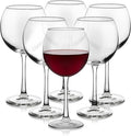 Libbey Vina Red Balloon Wine Glasses, 18.25 Oz Elegant Large Red Wine Glasses Set of 6, Long Stem Glass Wine Glasses for Weddings, Birthdays, and More