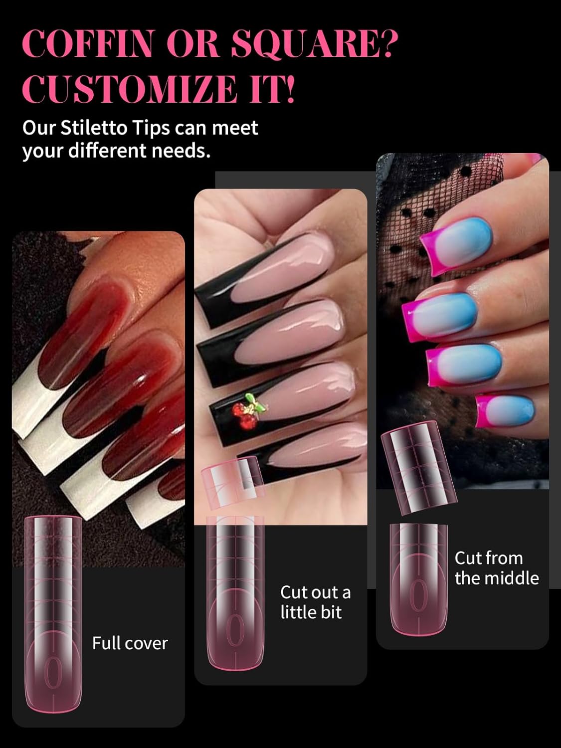 EBANKU Dual Nail Forms for Poly Extension Gel, Reusable Nail Molds 15 Sizes Nail Extension Forms for Builder Gel Manicure Design Salon DIY, 140 Pieces, 14 Sizes-BrightBean Baby