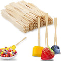 400PCS 3.5 Inch Appetizer Forks, Mini Forks, Mini Forks For Appetizers, Disposable Bamboo Forks Can Be Used For Desserts, Sandwiches, Burgers, Salads, Buffets, Drinks, Vegetables And More