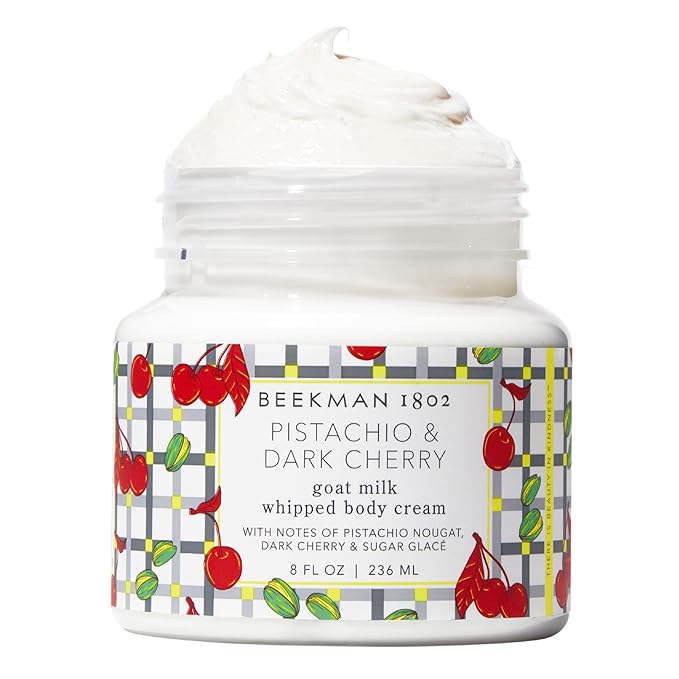 Beekman 1802 Pistachio & Dark Cherry Whipped Body Cream - 8 fl oz - Scented - Moisturizes, Soothes & Softens - With Coconut Oil and Mango Seed Butter - No Irritation - Good for Sensitive Skin-BrightBean Baby