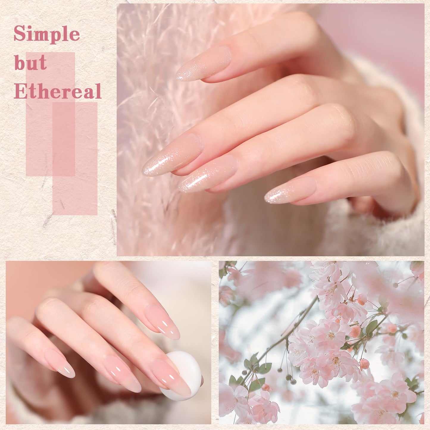 Nude Pink Gel Nail Polish Set, 10 Colors Neutral Nude Gel Polish Kit Translucent Milky White Purple Spring Summer Trend Nail Art DIY Manicure at Home Gifts for Girls Women-BrightBean Baby