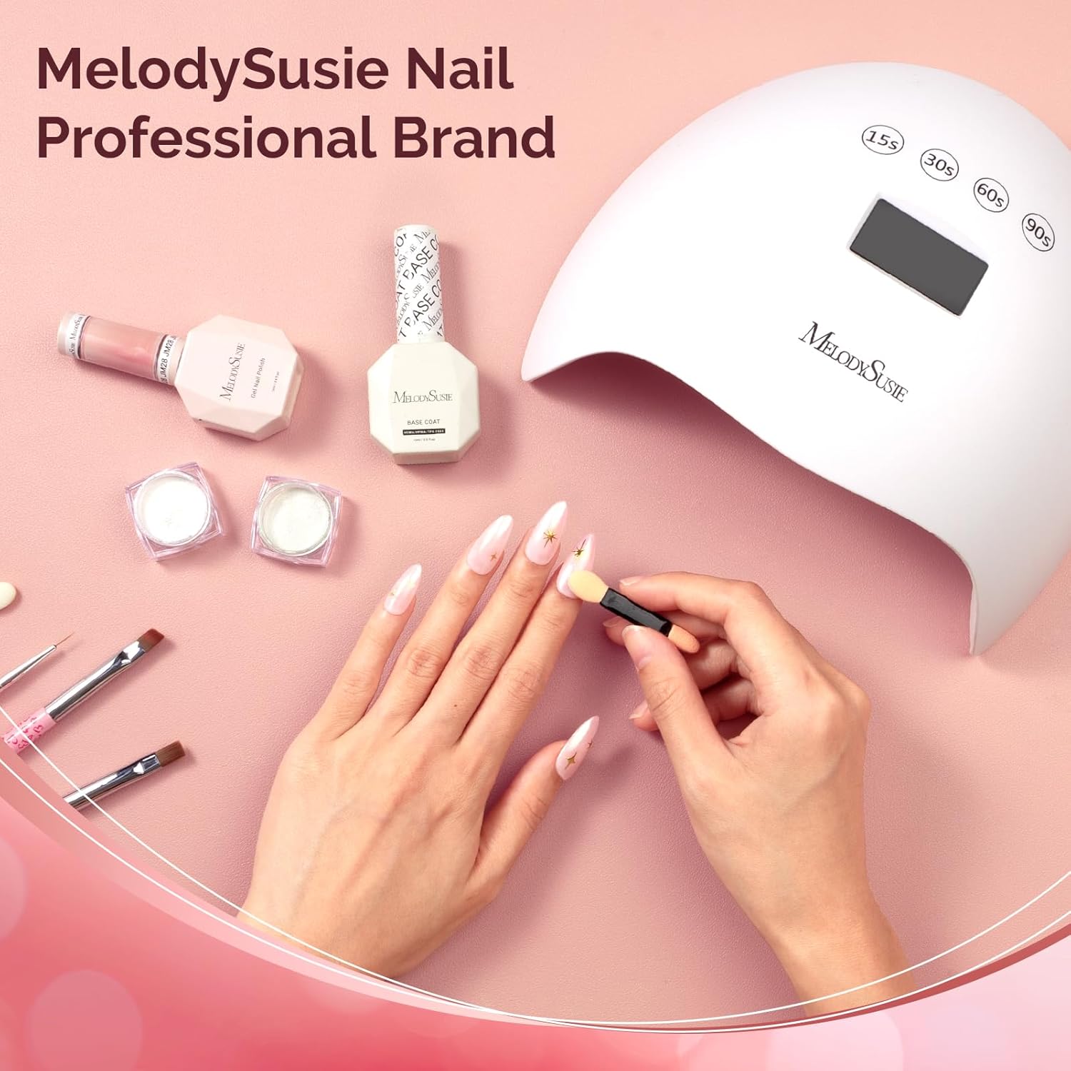 MelodySusie 2Pcs Chrome Nail Powder for Gel Nails, Pearl Powder Mirror Effect Pigment Pearlescent Mermaid Pigment Pearl Glitter for Home DIY Salon Use-BrightBean Baby