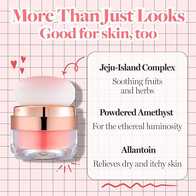 Hope Girl 3D Powder Blusher 0.17oz | Skin-Loving Korean Mini Blush for Cheeks and Eye Makeup w/Allantoin | K Beauty Cool Toned Vibrant Sunkissed Fine Powder Makeup Blush Cosmetics (#02 Coral Stone)-BrightBean Baby