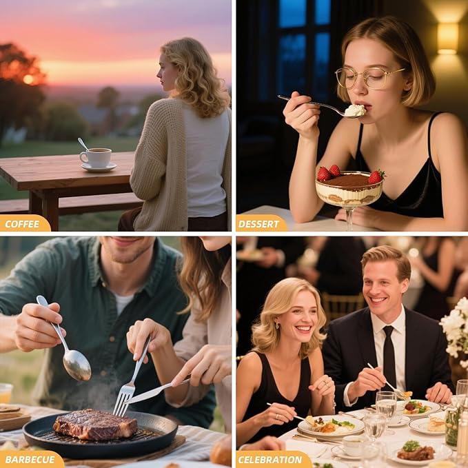 8 Pieces Heavy Duty Teaspoons Set,Tea Spoons Silverware,Food Grade Stainless Steel Dessert Spoons,Mirror Polished and Dishwasher Safe