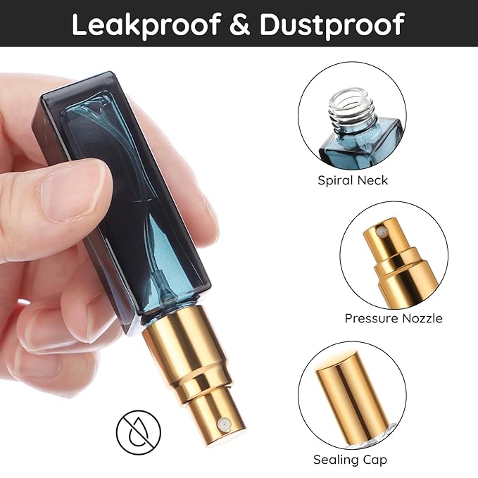 Segbeauty Atomizer Sprayer for Perfume, 10 Packs Glass Perfume Bottles Empty, 10ML Travel Refillable Perfume Bottle Portable Sprayer Atomizer Travel Accessory Toiletries Cosmetic Dispenser Bottle-BrightBean Baby