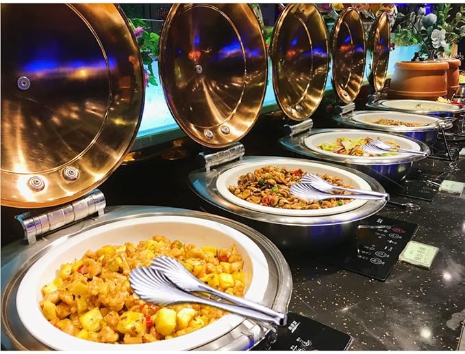 Buffet Cooking Serving Tongs, 12 inch Kirsite Catering Chef Food Salad BBQ Serving Utensils, Set of 2(stainless steel) (Stainless Steel)