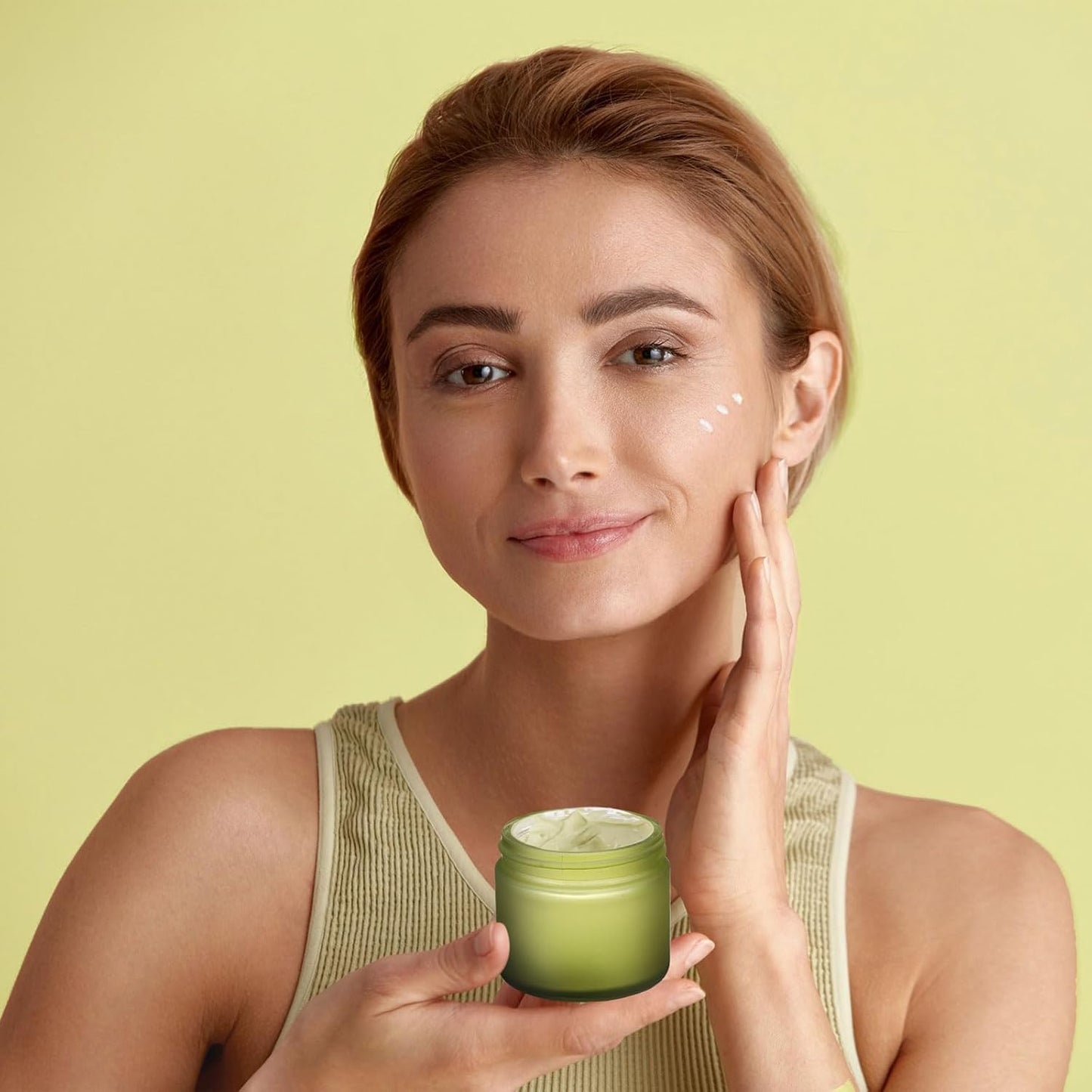 Domensi 72 Pcs 2 oz Glass Jars with Lids Travel Size Round Leakproof Empty Cosmetic Jars with Inner Liners Lid for Storing Makeup Lotions Face Cream Ointments Candle DIY Making (Pea Green)-BrightBean Baby