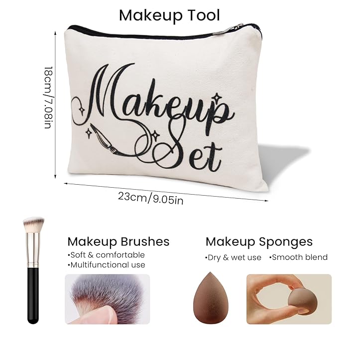 Makeup Kit for Girls Teens, Travel Makeup Kit, Facial Makeup Full Kit, Makeup Present Set for Beginners & Professionals, Cosmetic Bag Include Pigmented Blendable Eyeshadow Palette, concealer-BrightBean Baby