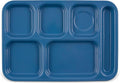 Carlisle FoodService Products Right-Hand Heavyweight 6-Compartment Melamine Tray 10" x 14" - Sandshade (Pack of 12)