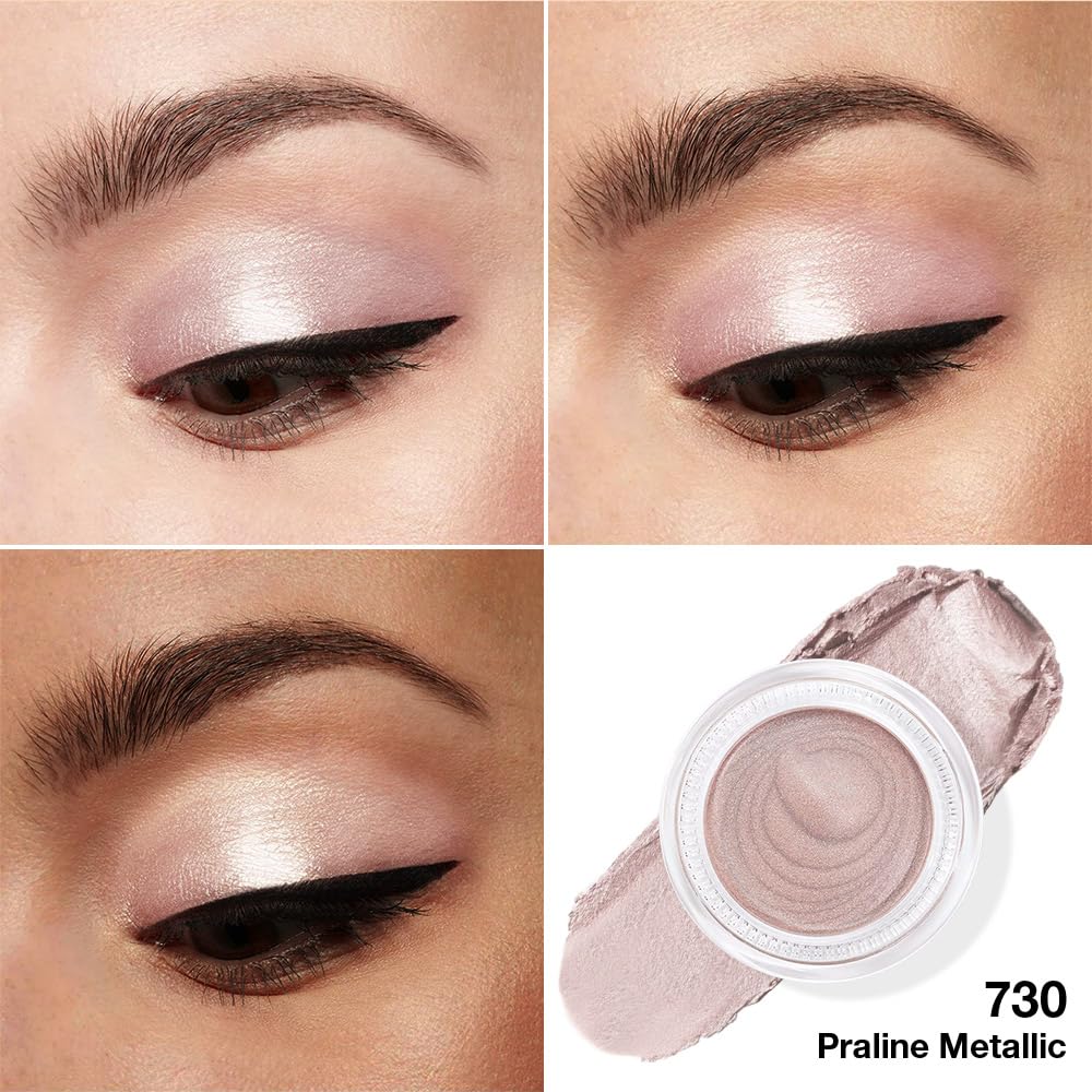 Cream Glitter Light Champagne Shimmer Metallic Eyeshadow Palette Makeup, Mini Instant Holographic Eyeshadow For Women, Sombras Crema Para Ojos, Talc, Paraben & Cruelty Free, 730-BrightBean Baby