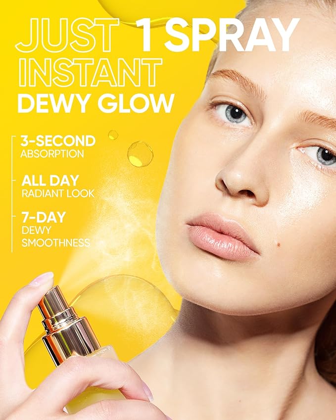 Radiance Booster Spray Serum, Vegan Skin Care, Light-weight Face Moisturizer, Glow Serum for Radiant Skin, Non Comedogenic, All In One Mist, 3.3 fl oz.-BrightBean Baby