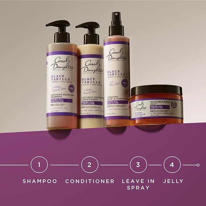 Carol's Daughter Black Vanilla Moisture Sulfate Free Shampoo for Curly, Wavy or Natural Hair, Moisturizing Hair Care for Dry, Damaged Hair, 12 Fl Oz-BrightBean Baby