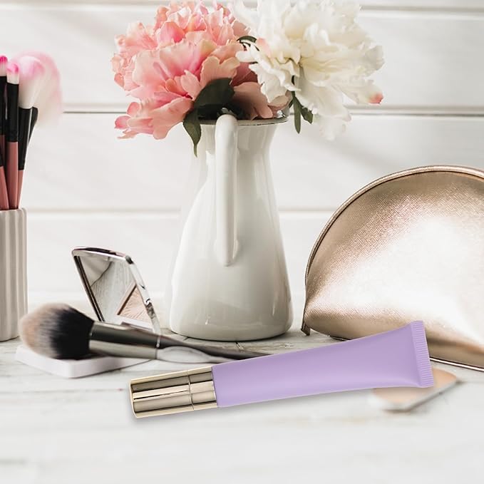 Empty Eye Cream Squeeze Tubes: 20ml Refillable Essential Oil Roller Sample Travel Container Cosmetics Roll on Bottle Dispenser for Lip Balm Gloss-BrightBean Baby