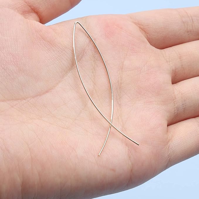 Boho Thin Arch Hoop Earrings Gold Threader Wire Earrings Open Hoop Earrings Minimal Everyday Earrings Jewelry for Women and Girls-BrightBean Baby