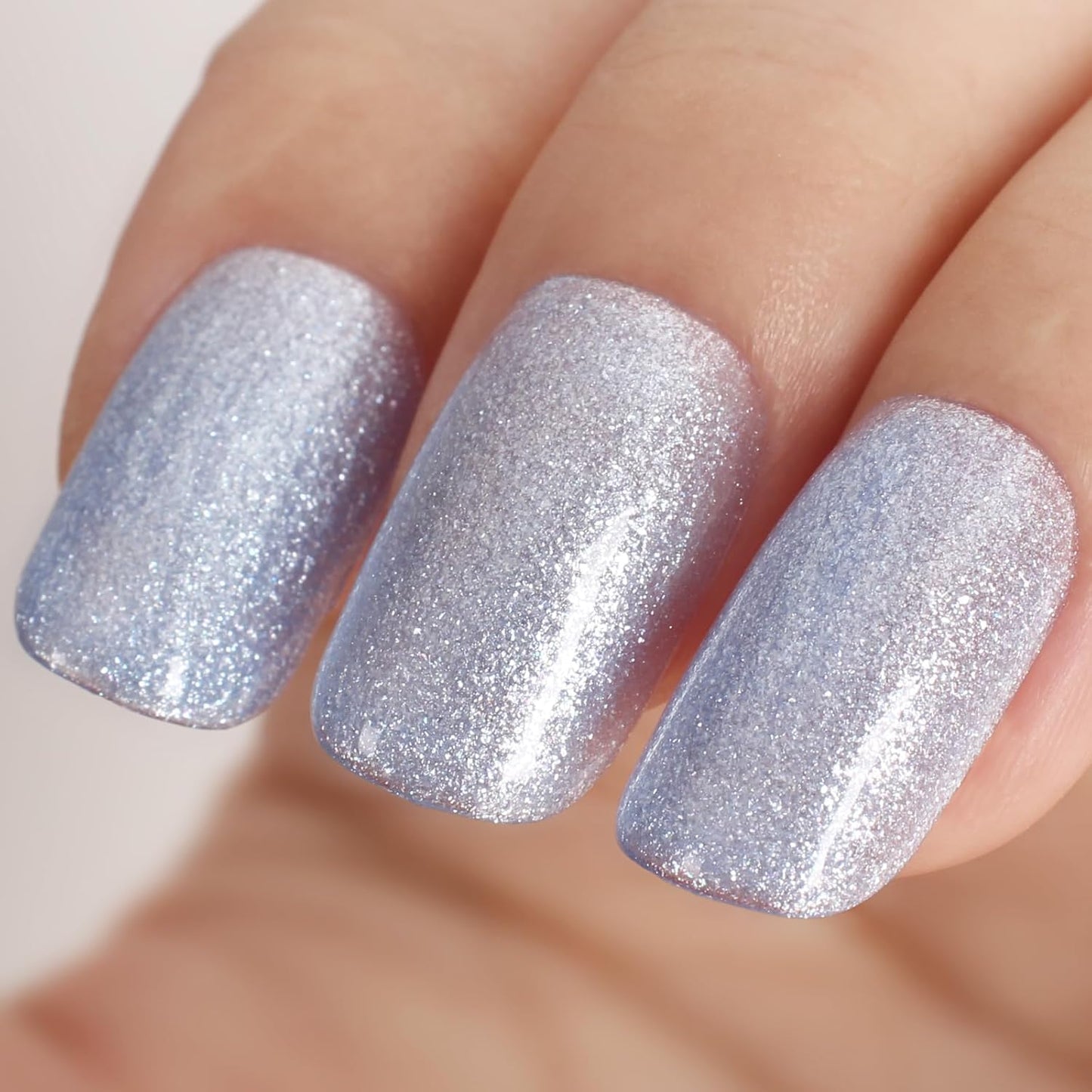 Grey Blue Metallic Glitter Gel Polish, 15ml UV/LED Soak Off Gel Nail Polish for Manicure Salon or DIY Nail Art at Home,Women Girls Gifts - GP0096-BrightBean Baby
