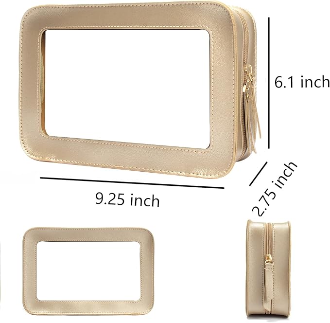 Clear Makeup Bag Small, TSA Approved Portable Toiletry Bag with Zipper Cosmetic Travel Bag Makeup Organizer Case Mini Makeup Pouch for Purse Car Organizer Bag for Women Men-BrightBean Baby