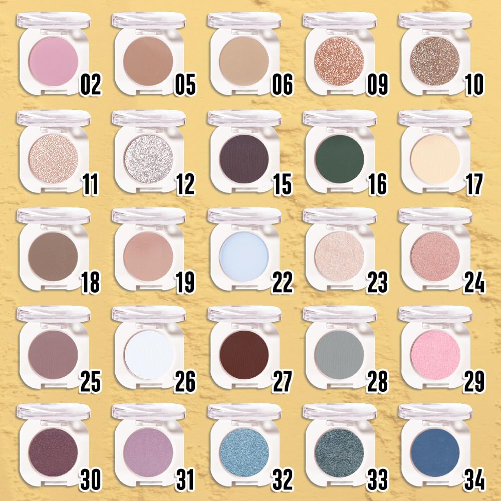 Nude Glitter Eyeshadow Palette for Women, Single Monochrome Eye Shadow Makeup, Shiny Pressed Powder, Blendable Natural sombras para ojos, Holographic,Vegan,Travel -10-BrightBean Baby