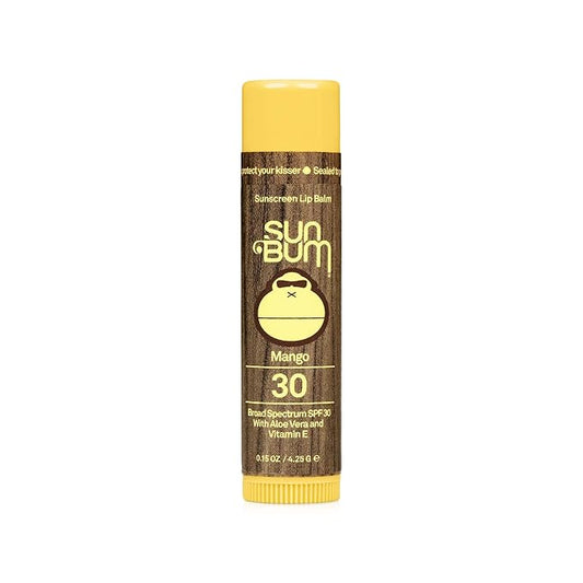 Sun Bum SPF 30 Sunscreen Lip Balm | Vegan and Cruelty Free Broad Spectrum UVA/UVB Lip Care with Aloe and Vitamin E for Moisturized Lips | Mango Flavor |.15 oz-BrightBean Baby
