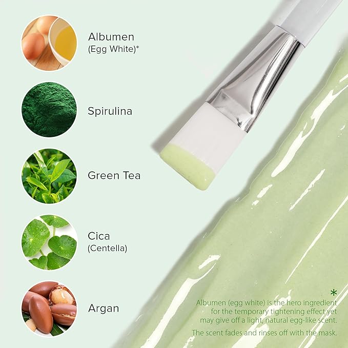 Ebanel Collagen Peptides Wash-Off Face Mask Set, 8 Pack Instant Skin Tightening and Lifting Masks, Brightening Face Mask with Niacinamide, Glutathione, Hyaluronic Acid, Vitamin C, Cica, B5, Albumen-BrightBean Baby