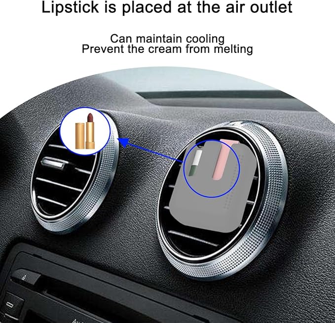 Holder for Car Air Vent, Upright Washable Lip Balm Protector for Women Girls, Auto Interior Space Saving Accessories, Universal for Vehicle, Truck and More（Gray）-BrightBean Baby