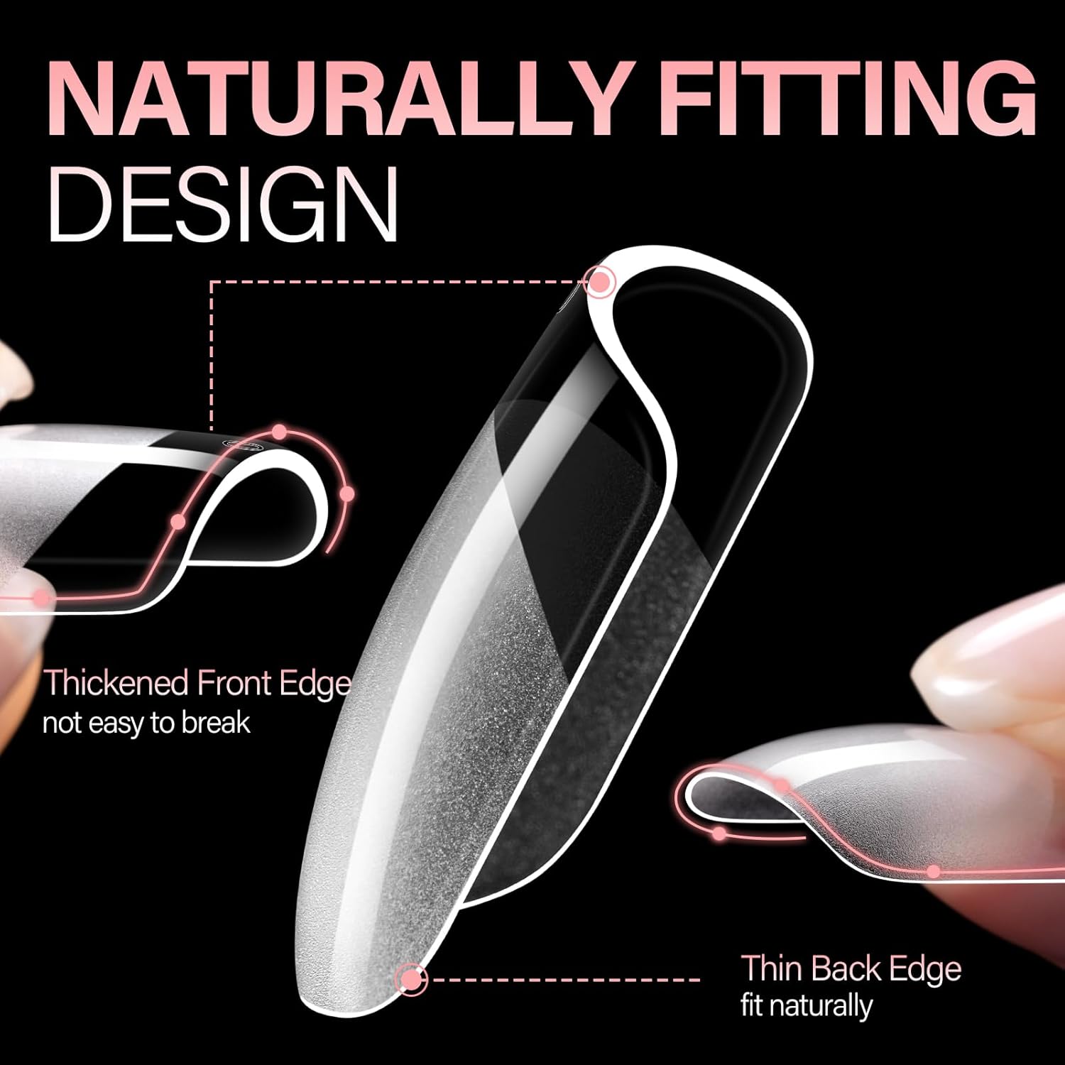 AILLSA Short Square Nail Tips, Fake Thickened Half Matte Nails Tips, Pre-shaped Press on False Nail Tip for Nail Salon 256PCS with Storage Box-BrightBean Baby